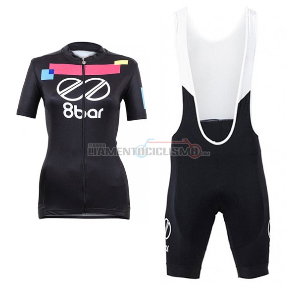 2017 Abbigliamento Ciclismo Donne Equipo 8bar Manica Corta Nero